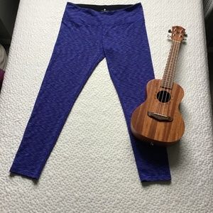 Blue Patterned Exercise Leggings